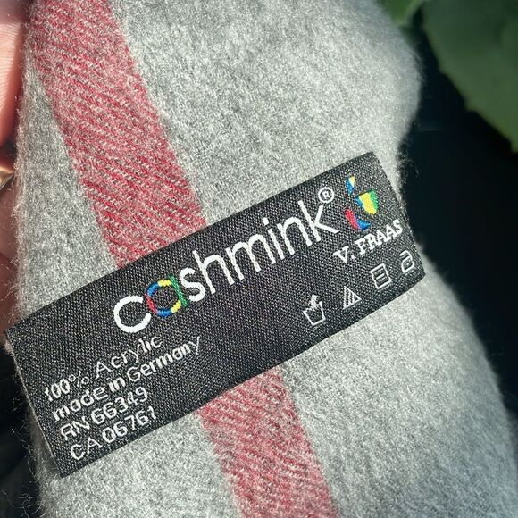 Cashmink oversized plaid wrap scarf soft warm  6ft long x22” - Picture 5 of 5
